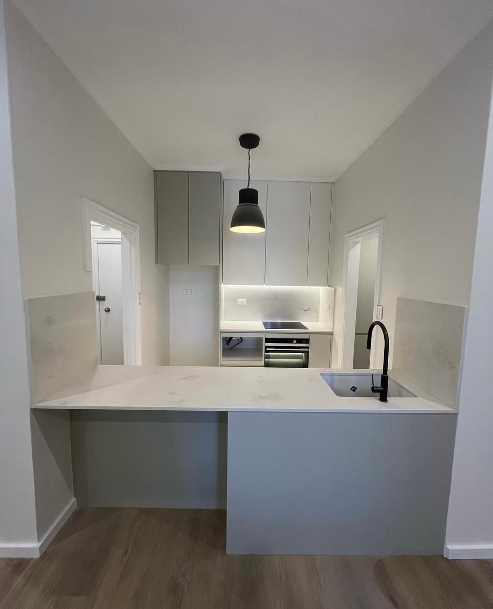 Kitchen island and dining area