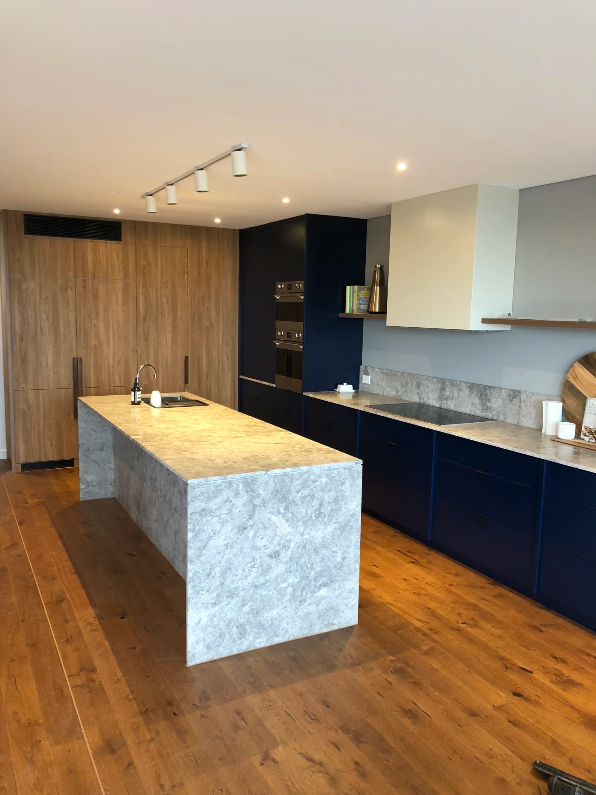 Kitchen with timber flooring